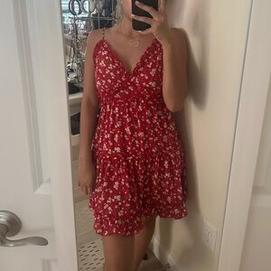 Inspired Hearts Red Floral Dress